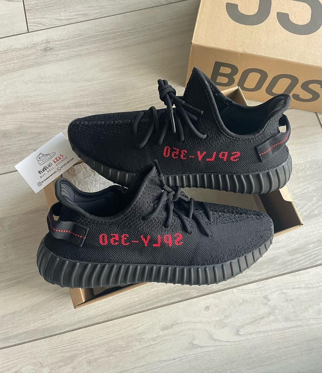 Tenis estilo Yeezy 350 V2 Black/Red